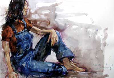 パステルで描く人物